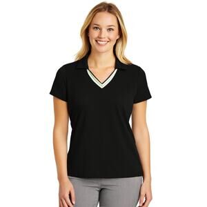 NWT Sincerely Jules Women’s Black V-Neck Golf Tennis Polo Shirt Size Medium